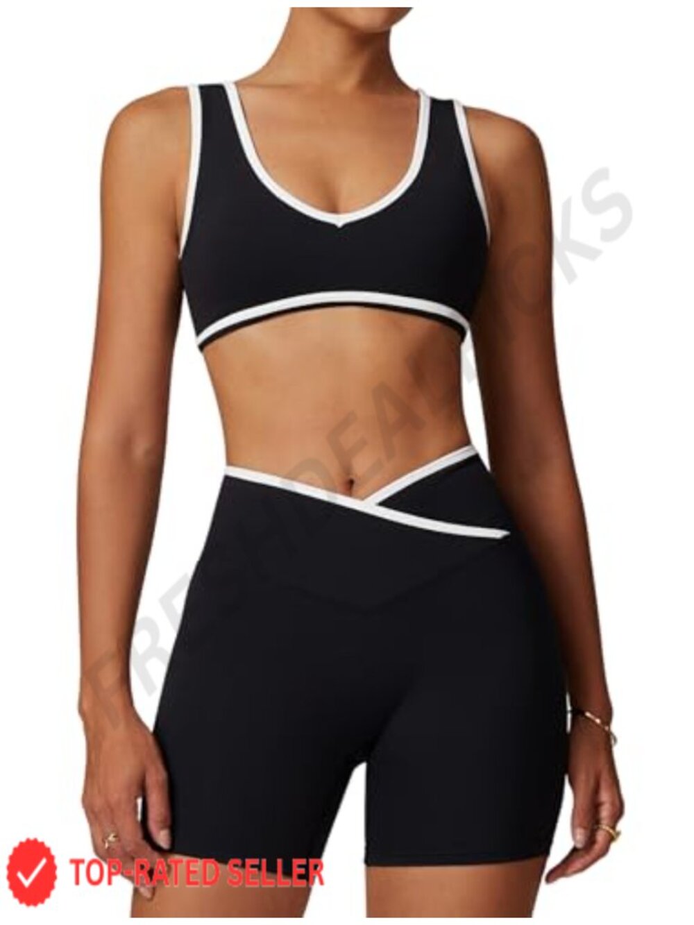 Nylon Spandex Two Piece Workout Set Sports Bra & Scrunch Shorts